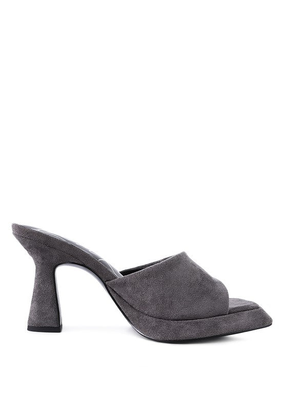 Copyme Micro Suede Slip On Spool Heel Sandals by Rag Company | Fleurcouture