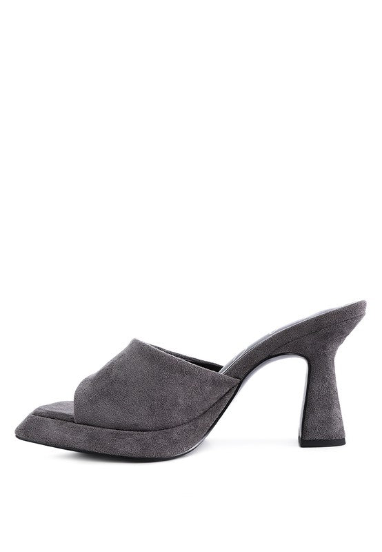 Copyme Micro Suede Slip On Spool Heel Sandals by Rag Company | Fleurcouture