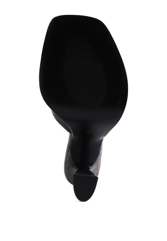 Copyme Micro Suede Slip On Spool Heel Sandals by Rag Company | Fleurcouture