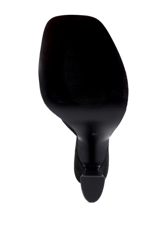 Copyme Micro Suede Slip On Spool Heel Sandals by Rag Company | Fleurcouture