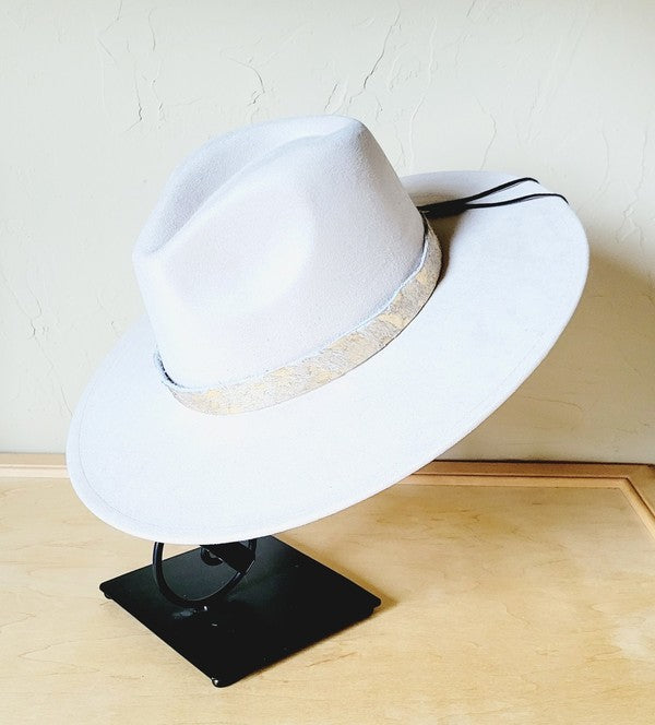 Cream & Gold Metallic Leather Hat Band Only 984e gold 1 by The Jewelry Junkie | Fleurcouture