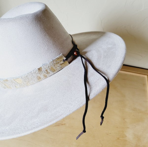 Cream & Gold Metallic Leather Hat Band Only 984e gold 1 by The Jewelry Junkie | Fleurcouture