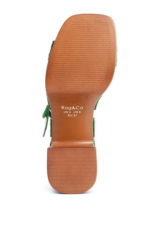 Cristina Cross Strap Embellished Heels by Rag Company | Fleurcouture