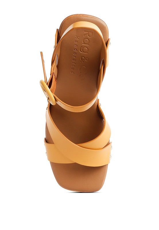 Cristina Cross Strap Embellished Heels by Rag Company | Fleurcouture