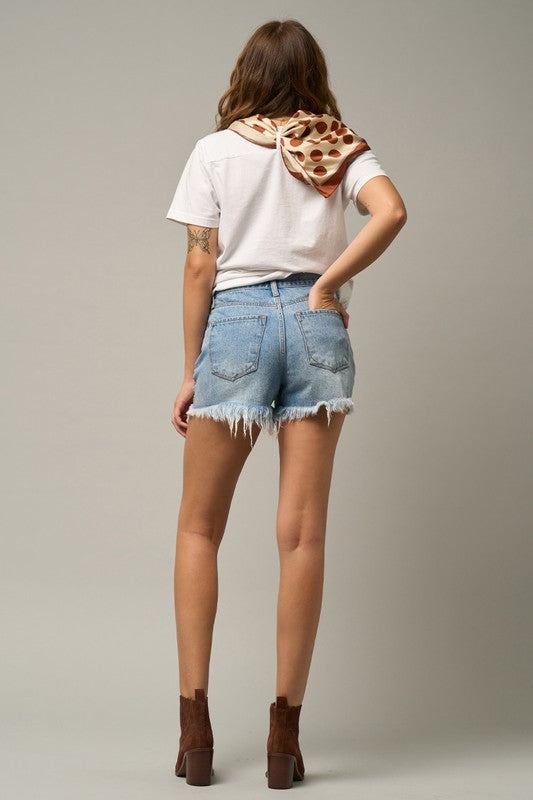 CROSSOVER PREMIUM DENIM MOM SHORTS MEDIUM by Denim Lab USA | Fleurcouture
