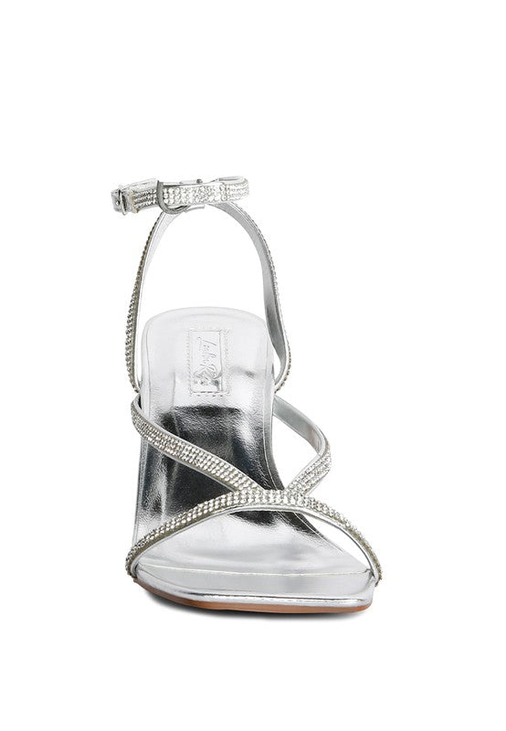 Crush It Diamante Mid Heel Sandal by Rag Company | Fleurcouture
