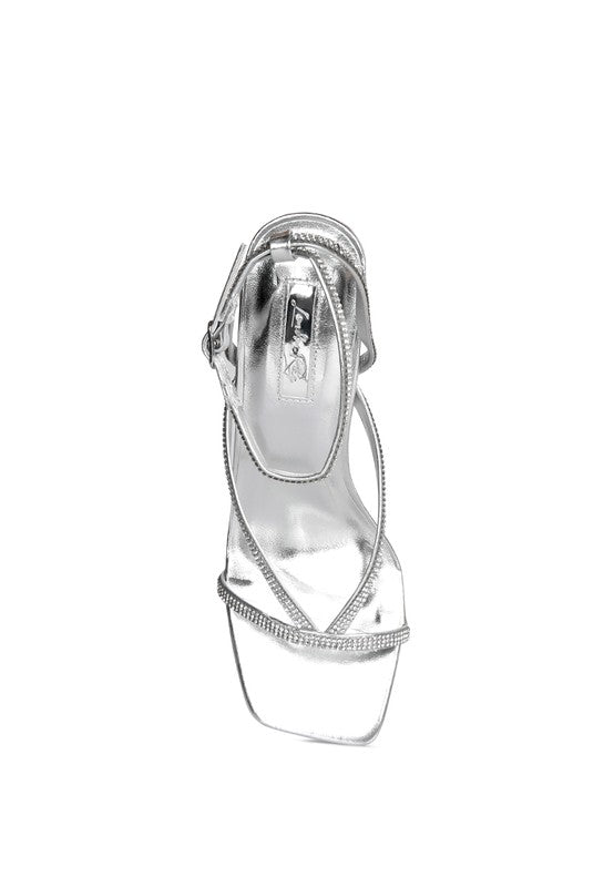 Crush It Diamante Mid Heel Sandal by Rag Company | Fleurcouture