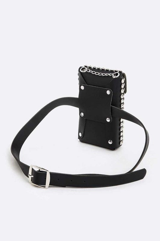 Crystal Studs Cellphone Convertible Bag O/S by Artini Accessories | Fleurcouture