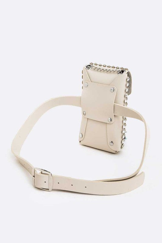 Crystal Studs Cellphone Convertible Bag O/S by Artini Accessories | Fleurcouture