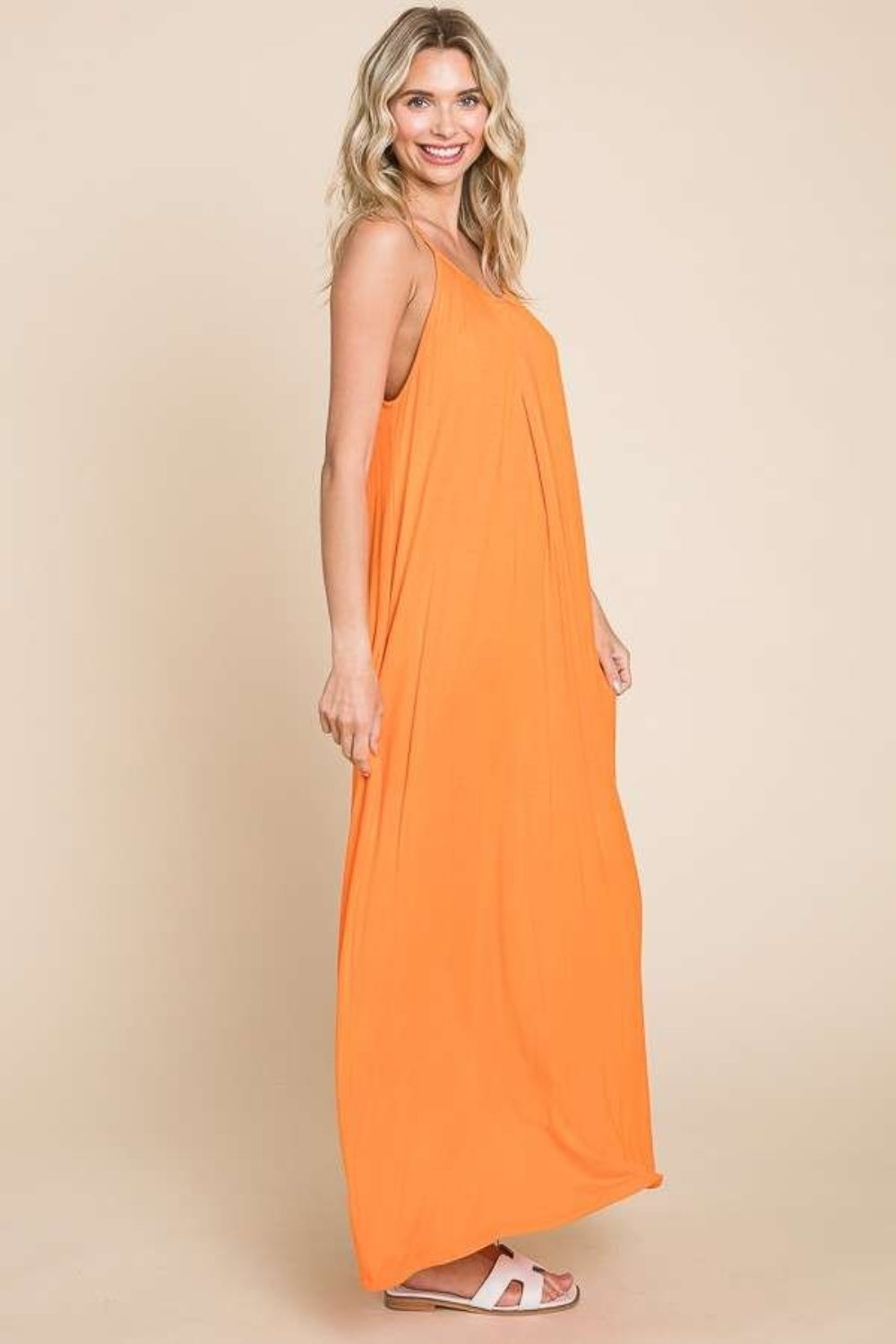 Culture Code Plus Size Tie Back Maxi Cami Dress New Sunkist Women&
