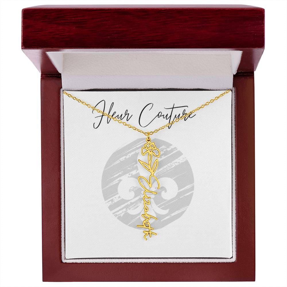 Custom rose name necklace 18k Yellow Gold Finish Luxury Box February Jewelry by ShineOn Fulfillment | Fleurcouture