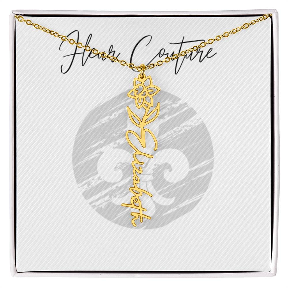 Custom rose name necklace 18k Yellow Gold Finish Standard Box March Jewelry by ShineOn Fulfillment | Fleurcouture