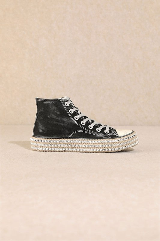 D-CHANTEL-HIGH TOP, STUDS, SNEAKERS BLACK 6 by Let&