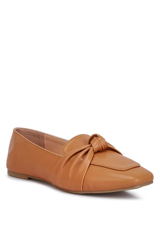 Denali Recycled Faux Leather Flat Loafers Tan US-5 / UK-3 / EU-36 by Rag Company | Fleurcouture