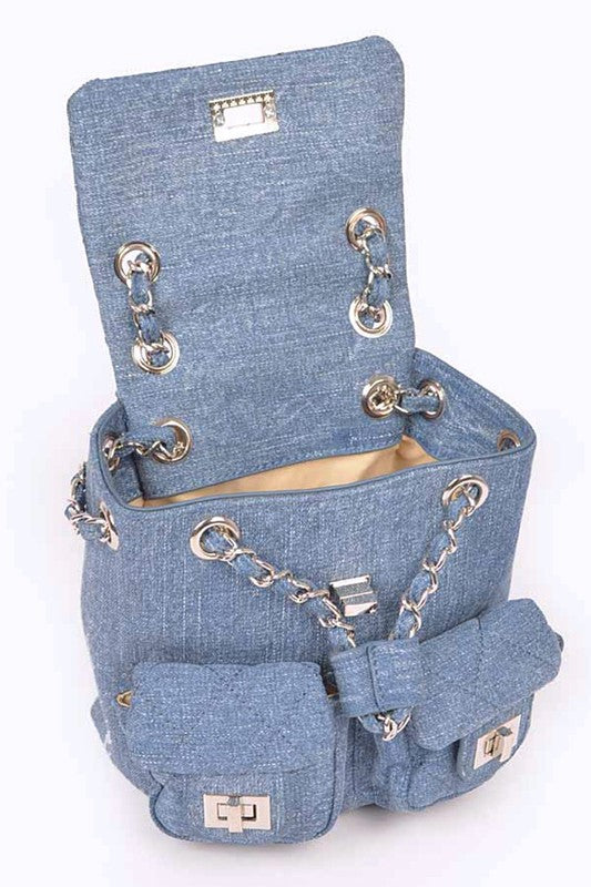 Denim Fashion Backpack O/S by Artini Accessories | Fleurcouture