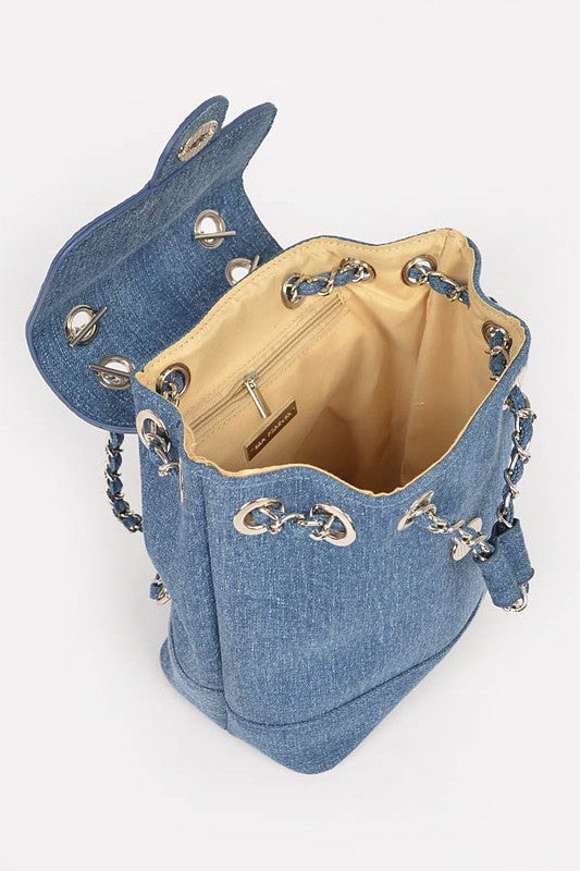 Denim Fashion Backpack O/S by Artini Accessories | Fleurcouture