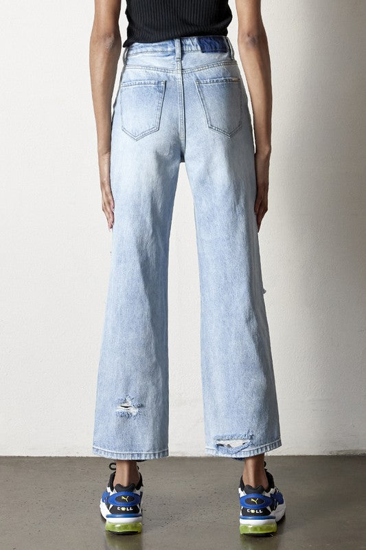 DESTRUCTED STRAIGHT JEANS AGED LIGHT by Insane Gene | Fleurcouture