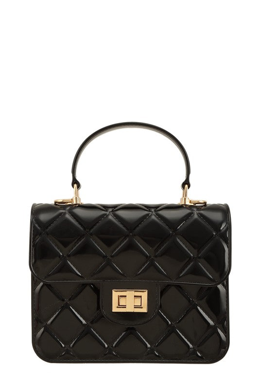 Diamond Quilted Cross Body Jelly Bag BLACK OS by ICCO ACCESSORIES | Fleurcouture