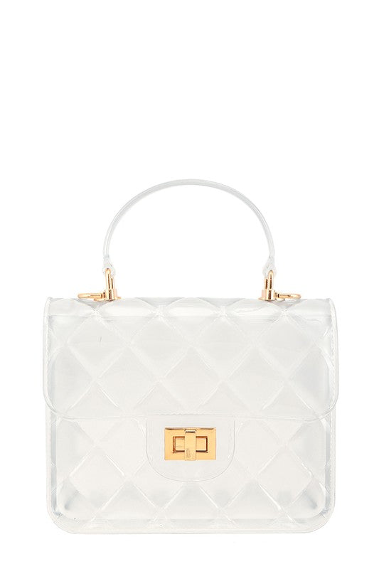 Diamond Quilted Cross Body Jelly Bag CLEAR OS by ICCO ACCESSORIES | Fleurcouture