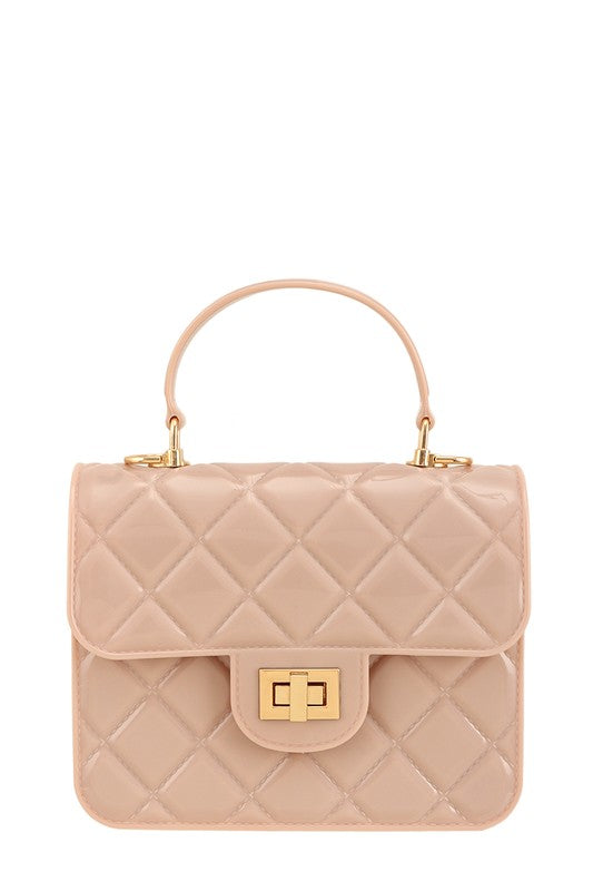 Diamond Quilted Cross Body Jelly Bag NUDE OS by ICCO ACCESSORIES | Fleurcouture