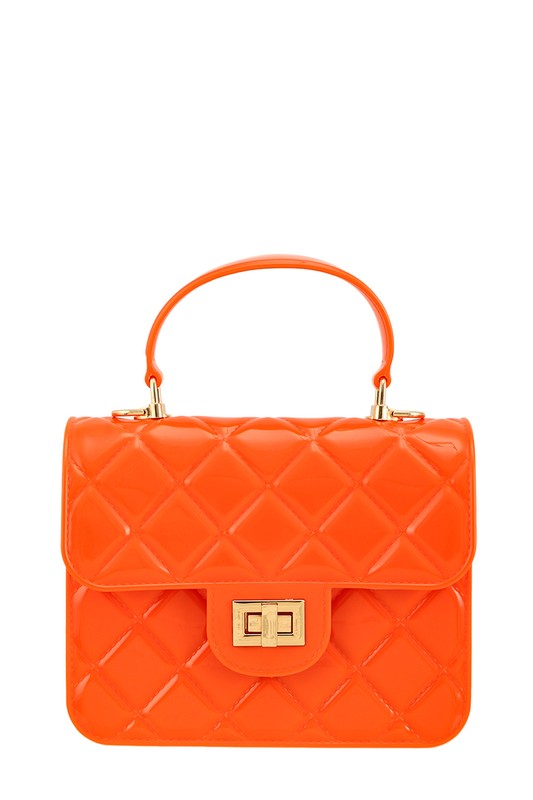 Diamond Quilted Cross Body Jelly Bag ORANGE OS by ICCO ACCESSORIES | Fleurcouture