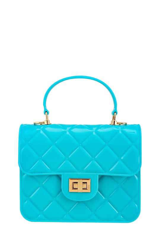 Diamond Quilted Cross Body Jelly Bag TURQUOISE OS by ICCO ACCESSORIES | Fleurcouture