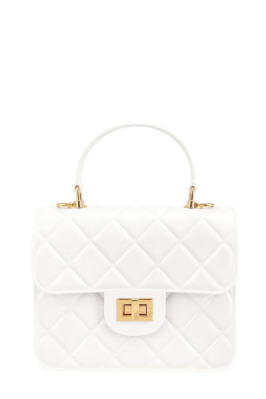Diamond Quilted Cross Body Jelly Bag WHITE OS by ICCO ACCESSORIES | Fleurcouture