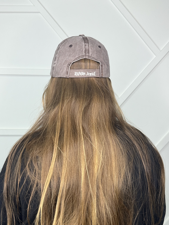 Distressed Tan, Brown and Coral Cap Beige One Size Hats & Headwear by Custom | Fleurcouture