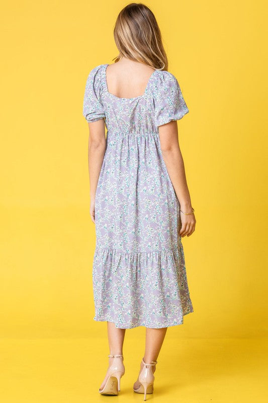 Ditsy Floral Square Neck Sundress by EG fashion | Fleurcouture