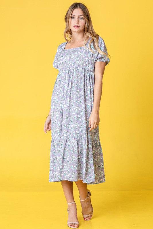 Ditsy Floral Square Neck Sundress by EG fashion | Fleurcouture