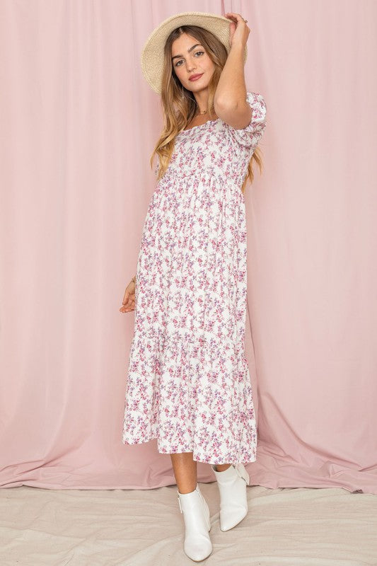 Ditsy Floral Square Neck Sundress by EG fashion | Fleurcouture