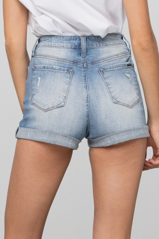 Double Waistband Denim Shorts MEDIUM by Denim Lab USA | Fleurcouture