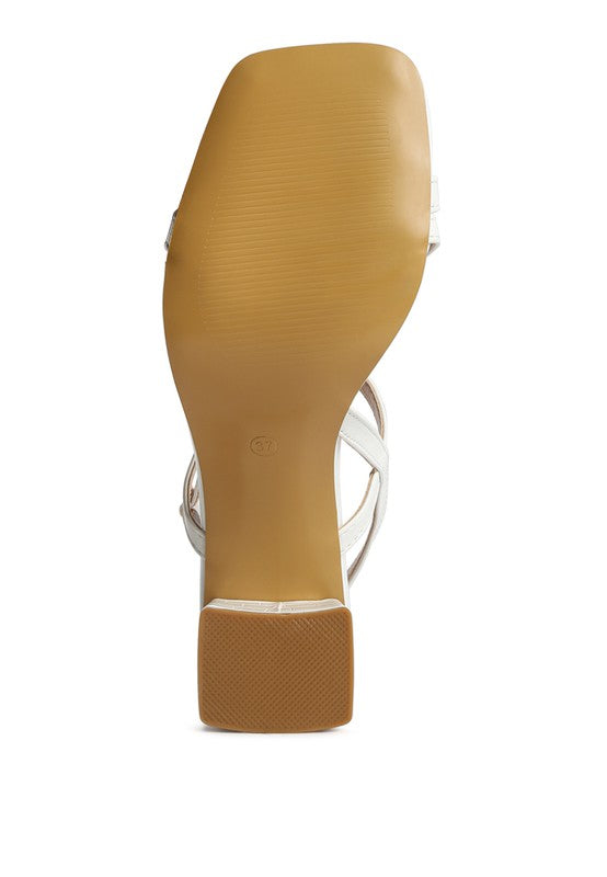 EFFIEO Croc Texture Block Heel Sandals by Rag Company | Fleurcouture