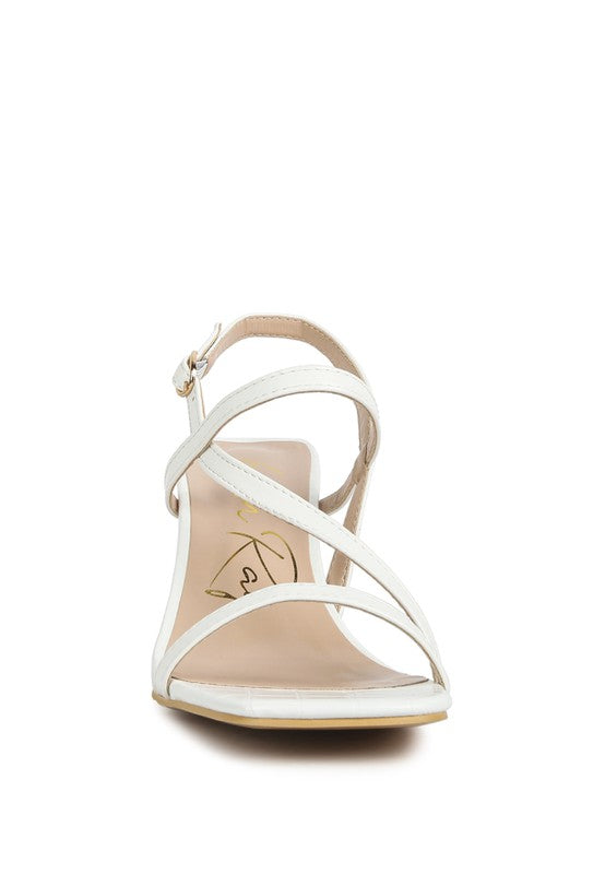 EFFIEO Croc Texture Block Heel Sandals by Rag Company | Fleurcouture