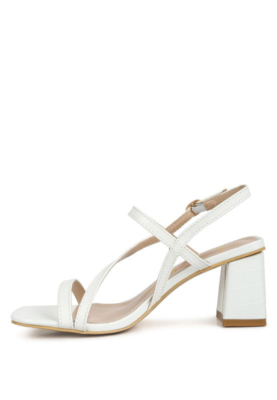 EFFIEO Croc Texture Block Heel Sandals by Rag Company | Fleurcouture