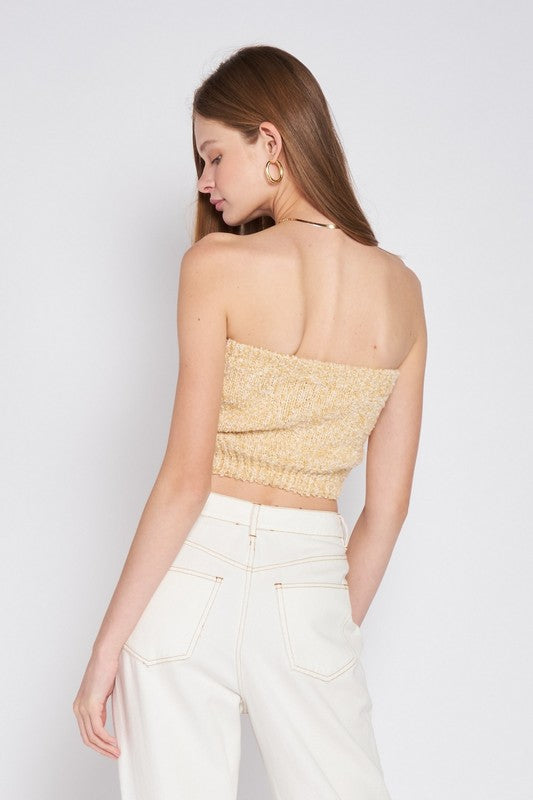 ELASTIC WAISTBAND FRINGED TUBE TOP by Emory Park | Fleurcouture