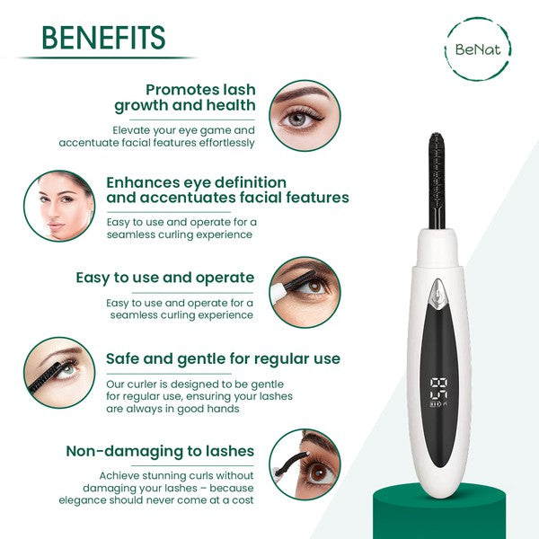 Electric Eyelash Curler White One Size by BeNat | Fleurcouture