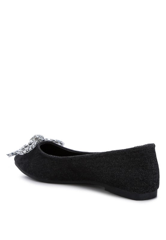Ellerby Embellished Bow Detail Ballet Flats by Rag Company | Fleurcouture