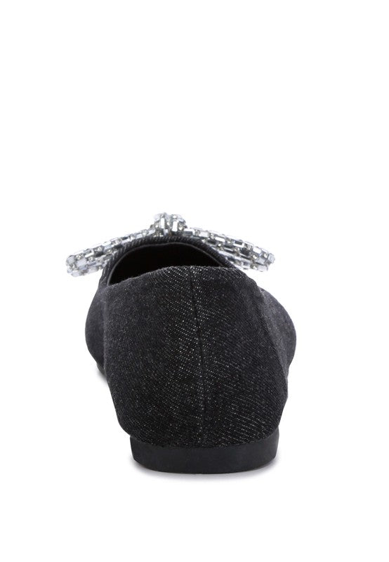 Ellerby Embellished Bow Detail Ballet Flats by Rag Company | Fleurcouture