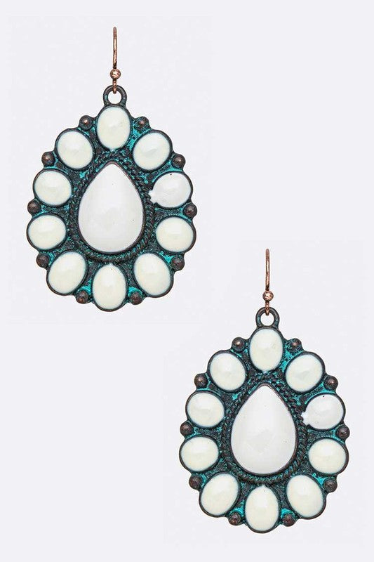 Enamel Western Fashion Earrings White O/S by LA Jewelry Plaza | Fleurcouture