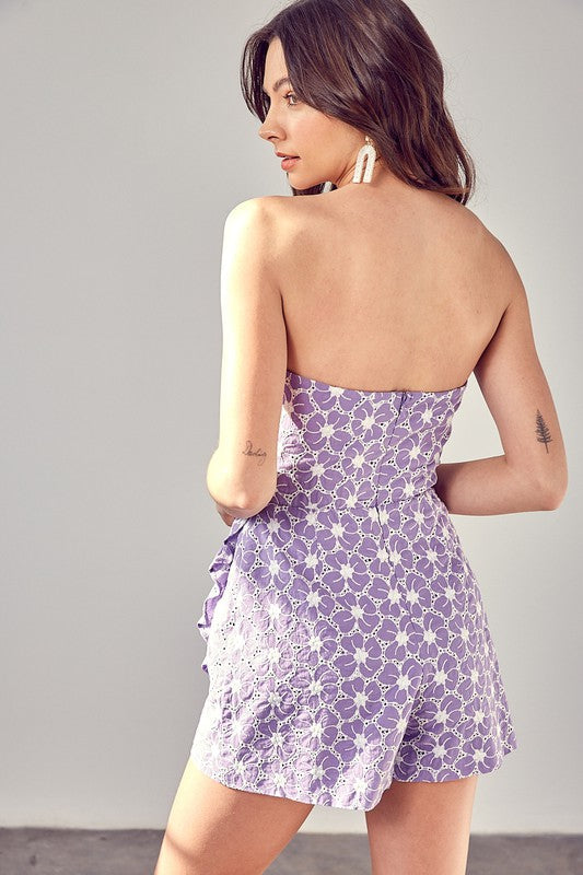 Eyelet Ruffle Romper LAVENDER by Do + Be Collection | Fleurcouture