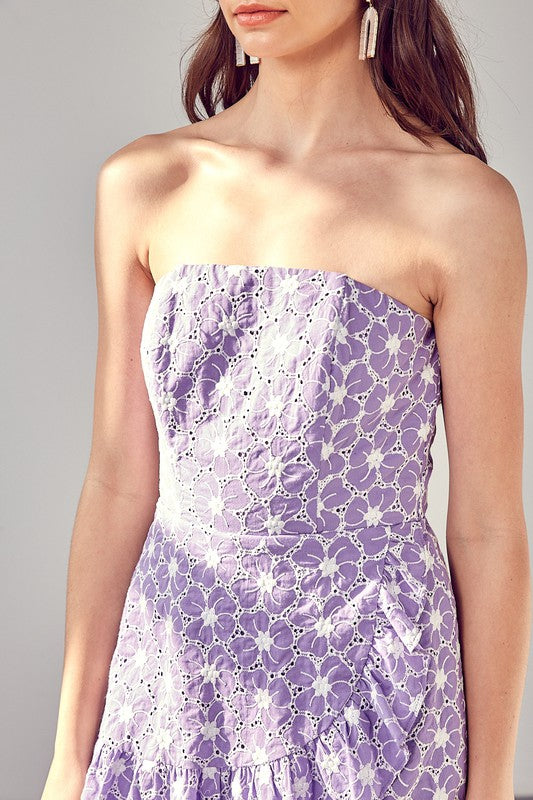 Eyelet Ruffle Romper LAVENDER by Do + Be Collection | Fleurcouture