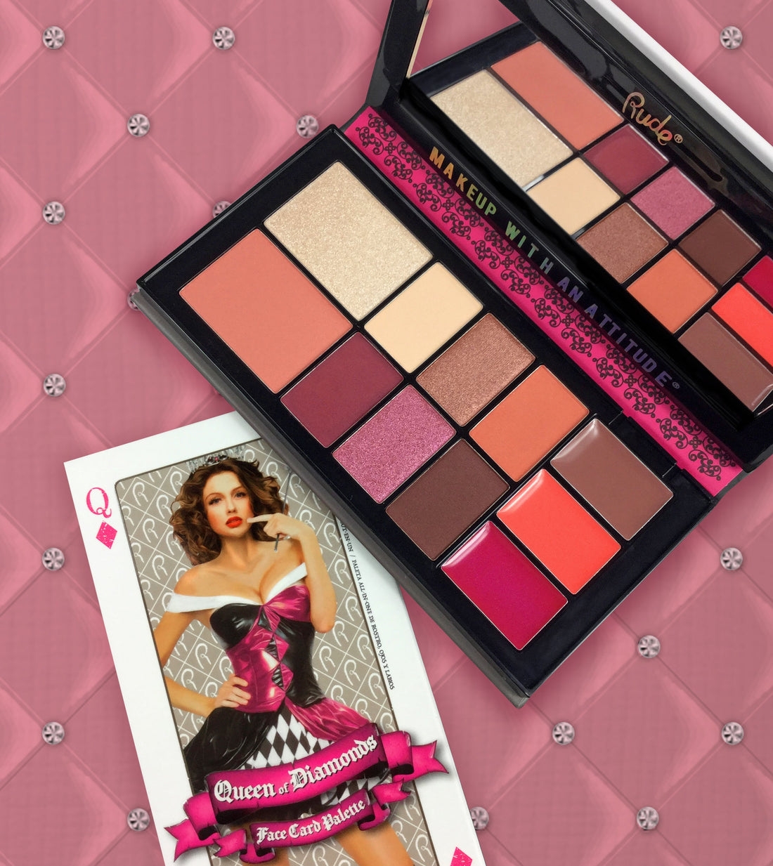 Face Card Palette - Queen of Diamonds Face Palettes by Rude Cosmetics | Fleurcouture