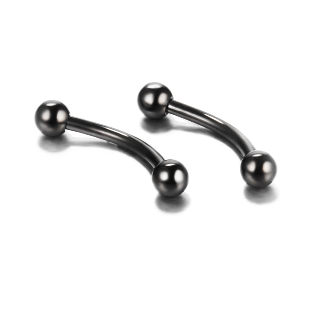 fashion geometric stainless steel polishing eyebrow nails Black Ball/One Piece 1.2*6+3mm by Fleurcouture | Fleurcouture