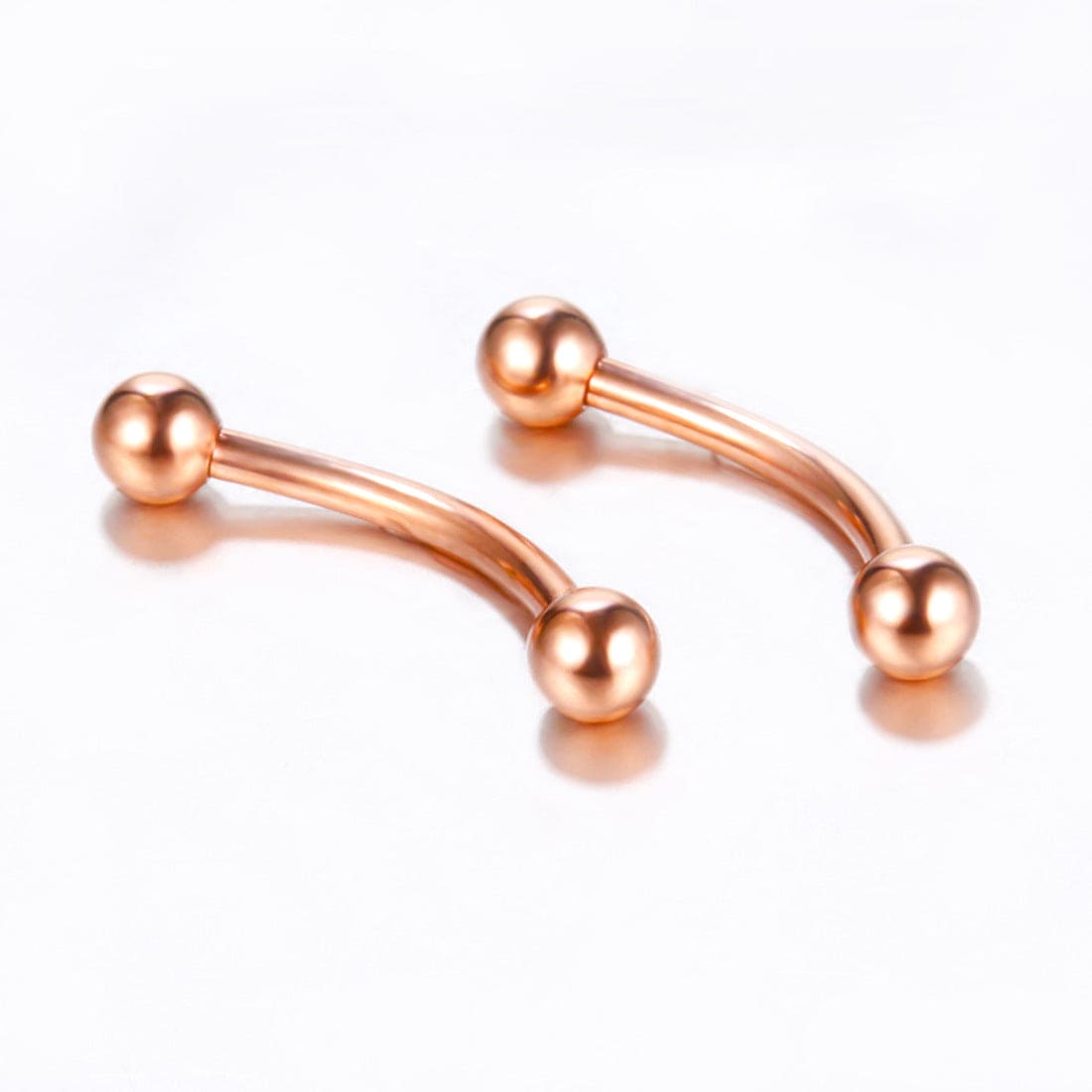 fashion geometric stainless steel polishing eyebrow nails Rose Golden Ball/One Piece 1.2*8+3mm by Fleurcouture | Fleurcouture