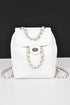 Faux Leather Chain Accent Fashion Backpack White O/S by Artini Accessories | Fleurcouture