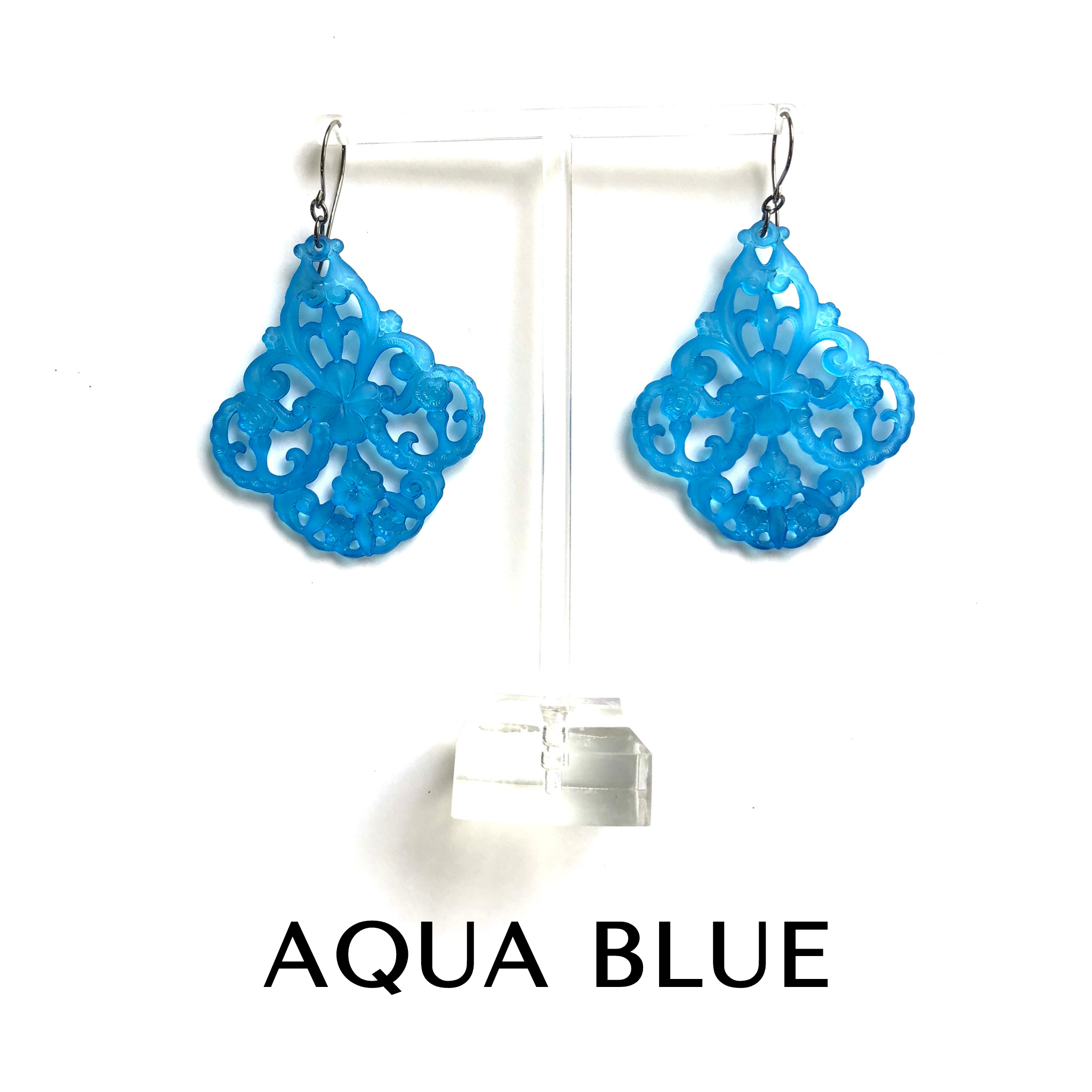 Filigree Chandelier Earrings Aqua Filigree Chandelier Earrings by Leetie Lovendale | Fleurcouture