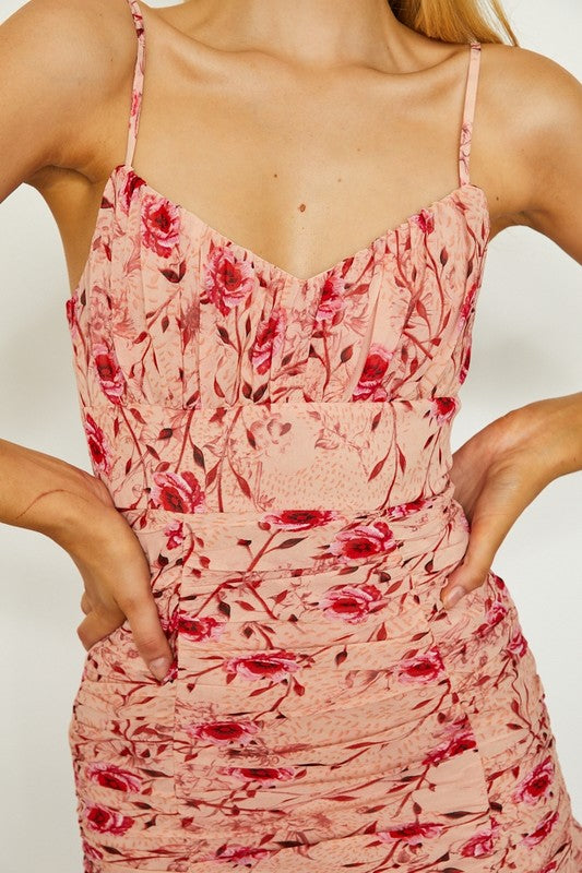 Floral Cami Mini Dress PINK by One and Only Collective Inc | Fleurcouture