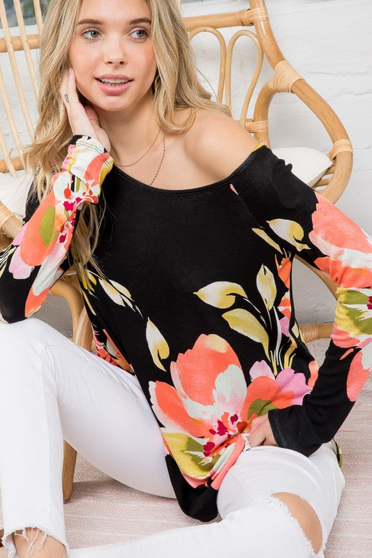 FLORAL ONE SHOULDER TOP by e Luna | Fleurcouture