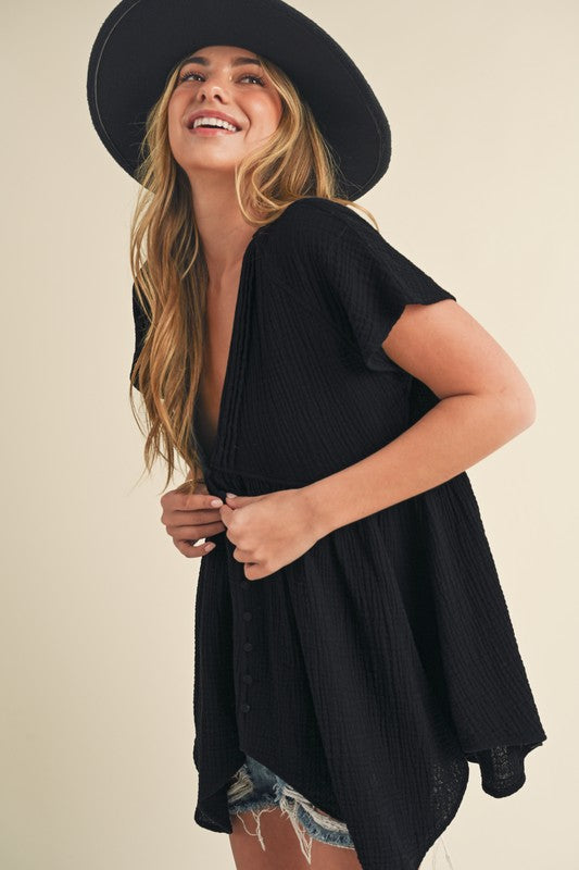 Florise Button Down Blouse S by Aemi + Co | Fleurcouture